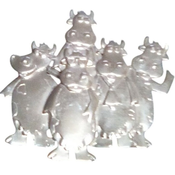 Vintage 1988 J.J.Jonette Pewter Cow Farm Animal Brooch Pin - Picture 5 of 5